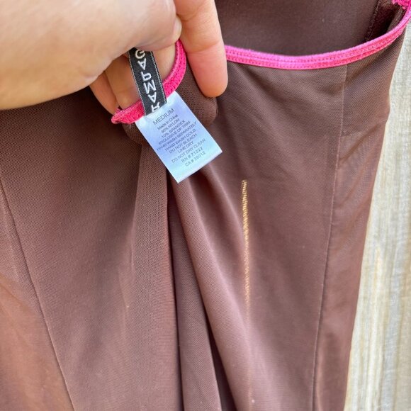 Vintage Y2K Rampage slip / chemise brown / pink size M mesh - Picture 5 of 5